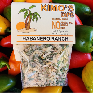 Package of Kimo's Dips Habanero Ranch dip mix
